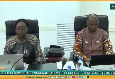 Conseil des ministres : nationalisation de la SOFAB et d’une société laitière