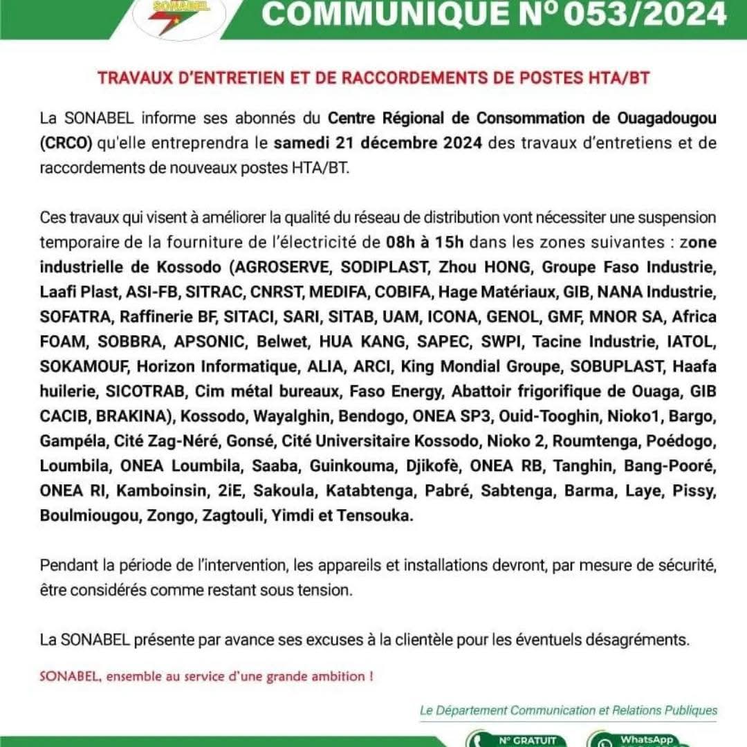 TRAVAUX D’ENTRETIEN ET DE RACCORDEMENTS DE POSTES HTA/BT